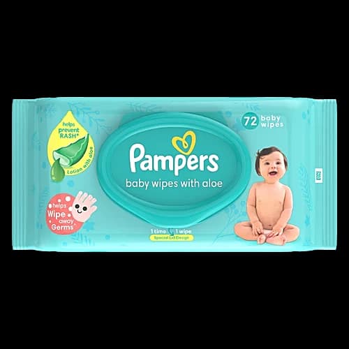 Pampers Baby Wipes with Aloe, 72 Wipes